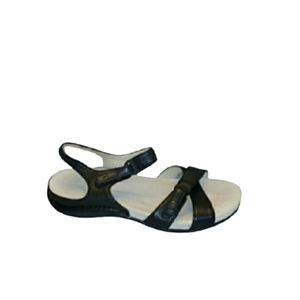 Rockport Womens Strappy Black Leather Sandals
